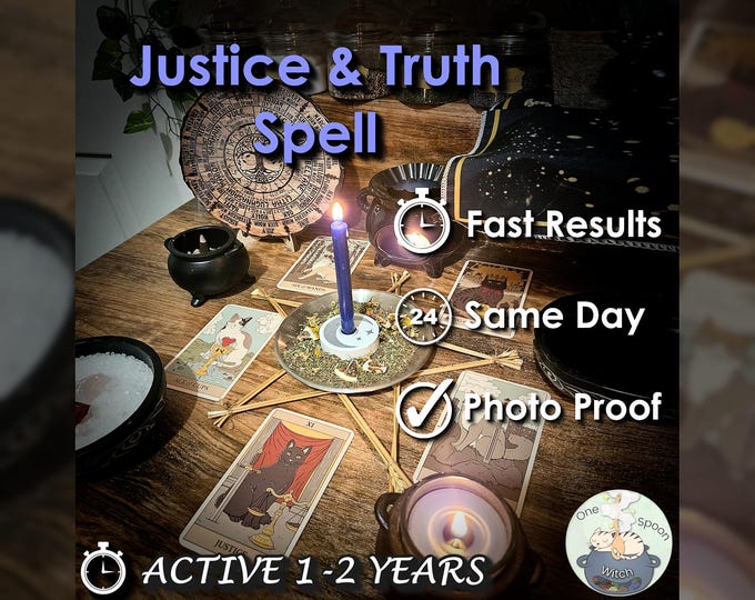 Justice and Truth Spell - SAME DAY Casting for Clarity, Victory, & Defence [Active 1-2 Years] (Tarot w/ Spell Cast)