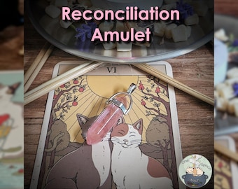 Ritually Bound Reconciliation Amulet - Magnet for Trust, Communication, Connection, Loyalty (Rose Quartz Crystal Charm Vessel)