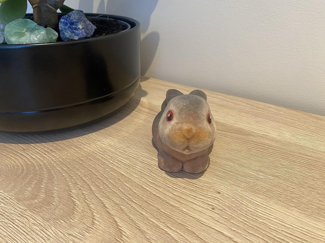 Vintage Soviet Flocked Rabbit Toy USSR Foam Bunny Animal Figurine ...