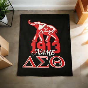 Gepersonaliseerde deltasigma-thetadeken zachte plaid, aangepaste zomertijd studentenvereniging cadeau, 1913 aandenken Grieks leven