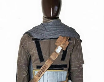 Mandalorian flygdräkt med läderhölsterbälte | Din Djarin Cosplay-dräkt | Star Wars Bounty Hunter Beskar-rustning