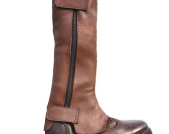 Boba Fett Leather Boot Covers l Mandalorian Bounty Hunter Gaiters l Star Wars Cosplay Shoe Covers.