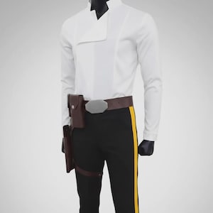 Han Solo A New Hope Cosplay Costume Set: Vest, Pants, Shirt, Belt