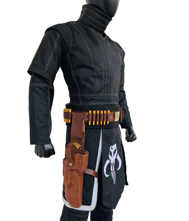 Mandaloriansk flygdräkt med hölster | Boba Fett-inspirerad kostym | Star Wars-prisjägare | Death Watch-mytosaurie-dräkt bild 2