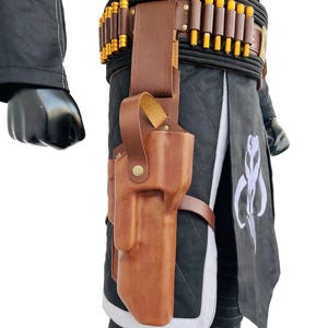 Mandaloriansk flygdräkt med hölster | Boba Fett-inspirerad kostym | Star Wars-prisjägare | Death Watch-mytosaurie-dräkt bild 4
