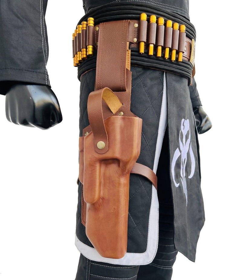 Mandaloriansk flygdräkt med hölster | Boba Fett-inspirerad kostym | Star Wars-prisjägare | Death Watch-mytosaurie-dräkt bild 4