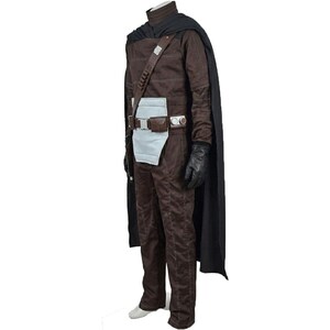 Mandalorian Brown Flight Suit Costume with Leather Holster Belt | Din Djarin Cosplay Outfit | Star Wars Inspired Bounty Hunter Suit image 4