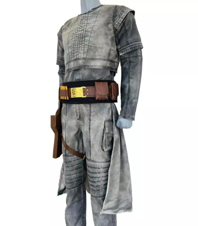 Traje de vuelo mandaloriano negro inspirado en Boba Fett con cinturón de cuero / Traje de cazarrecompensas de Star Wars imagen 2