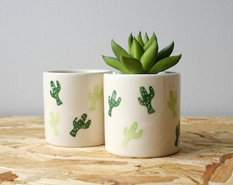 Cacti Pot - Miniature Planter - Ceramic Pot - Plant Gift - Cacti Gifts - Succulent Pot - Nature Gift - Indoor Decor