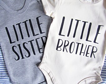 Little Brother/Sister Outfit - Little Sister - Little Brother - Baby Clothing - Baby Shower - Sibling Outfit - Unisex - Eco Friendly Baby