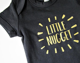 Little Nugget Baby Grow - Baby Outfit - Screen Printed - Gold Print - New Baby - Baby Gifts - Baby Clothing - Baby Shower - Eco Friendly