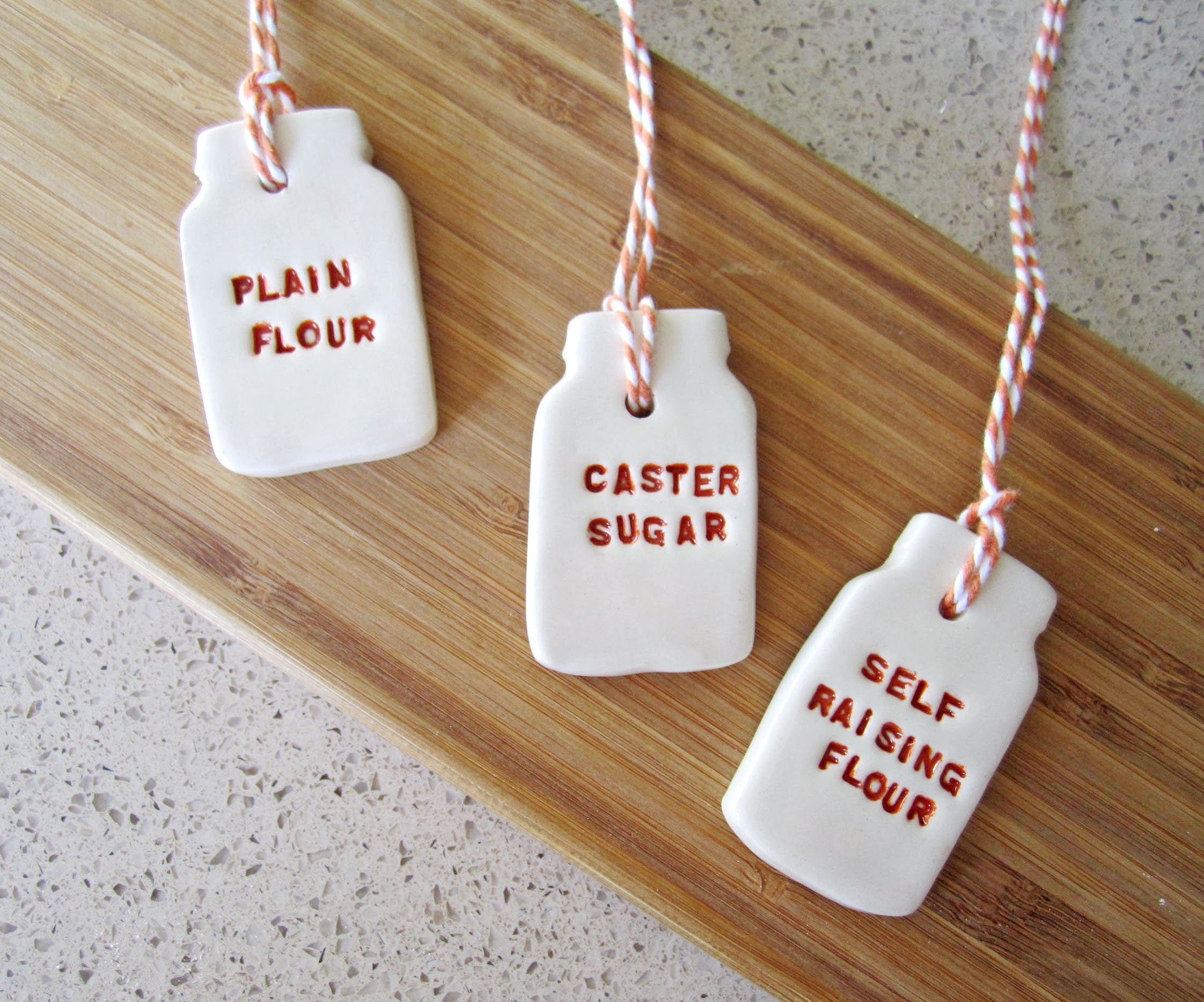 Ceramic Tags - Kitchen Accessories - Jar Labels - Label Tags -