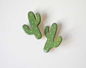 Cacti Badge - Cacti Brooch - Accessory - Brooch - Ceramic Badge - Ceramic Cacti - Cacti Accessory - Cacti Gift - Pin Badge