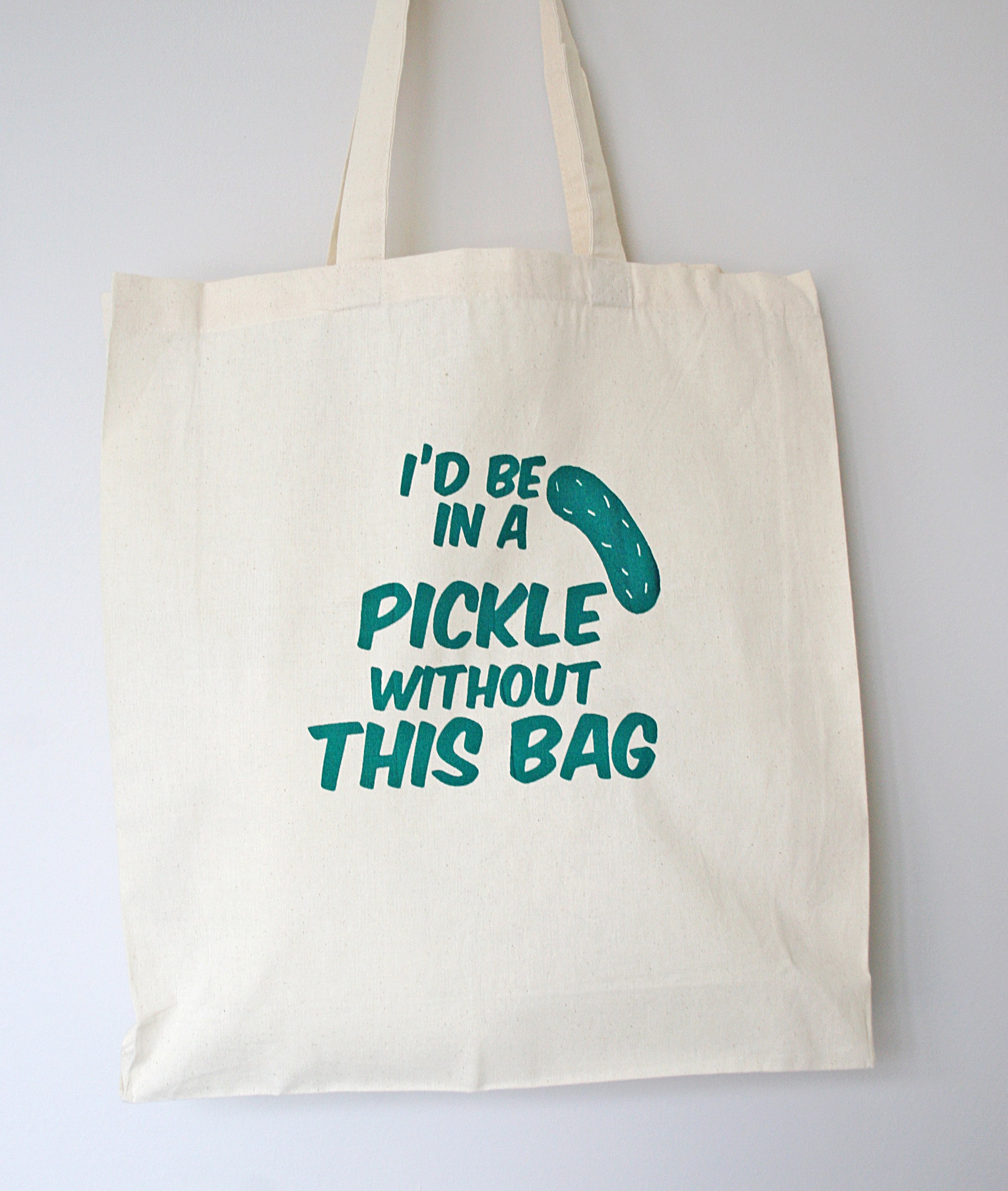 Pickle Tote Bag Tote Bag Screen Printed Bag Reusable Bag Etsy