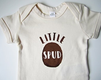 Little Spud Baby Outfit - Baby Clothing - Baby Grow - Little Spud - Eco Friendly - Screen Printed - New Baby - Baby Shower - Handmade