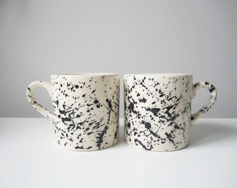 Espresso Cups - Mini Splatter Mugs - Monochrome - Espresso - Coffee Gift - Espresso Set - Kitchen Accessories - Coffee Lover