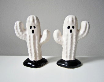 Mini Ghosts - Ceramic Ghosts - Halloween Gifts - Cacti Ghosts - Miniature Ghosts - Halloween Trinket - Halloween Decor - Ghost Figurines