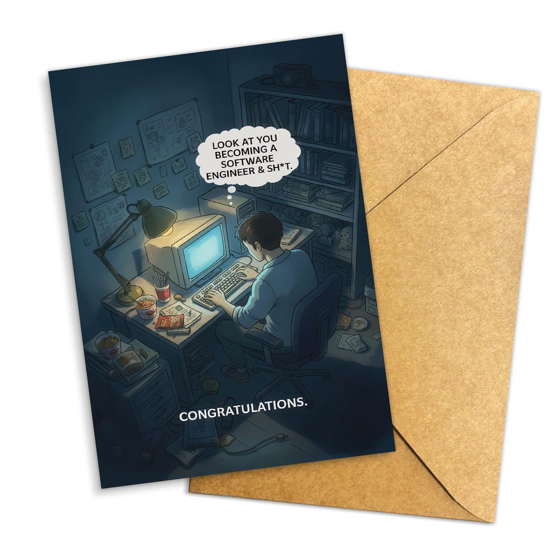 Funny Software Engineer Graduation Greeting Card, Congrats Software ...