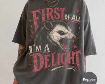 „Ich bin einfach ein Schatz“-Shirt, lustiges Opossum-T-Shirt, Comfort Colors® Vintage-Retro-T-Shirt, süßes Geschenk im Waldtier-Stil