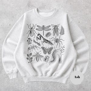 90s Bugs Shirt, Vintage Insect Graphic Tee, Tattoo Style Centipede Ant Mantis Design, Entomology Nature Lover Gift image 12