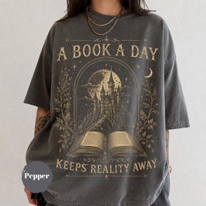 A Book a Day Dragon Shirt, Fantasy Dragon Reader Graphic Tee, Book Club Apparel, Comfort Colors® Book Lover Gift, Cozy Bookworm Tshirt