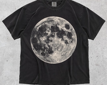 Full Moon Shirt, Vintage Moon Graphic Tee, Rustic Night Sky Apparel, Celestial Nature Shirt, Lunar Lover Gift