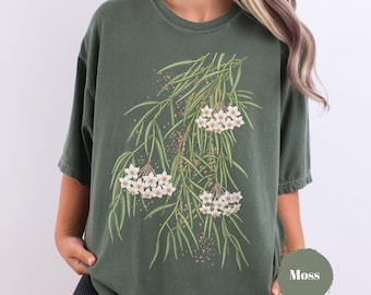 ホヤ・リネアリスTシャツ、コンフォートカラーズ トレーリングTシャツ、植物柄ハンギングプラントグラフィックユニセックスシャツ、植物好きへのギフト、ボヘミアントップス