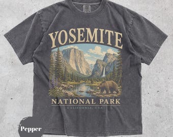 Yosemite National Park Shirt, Vintage 90s California Bear Graphic Tee, Retro Mountain Wildlife Apparel, Nature Lover Hiking Gift