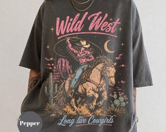 Retro-Wildwest-Shirt, Western-Grafik-T-Shirt, Vintage-Cowboy-Ästhetik-T-Shirt, Country-Konzertbekleidung, Geschenkidee für Cowgirls