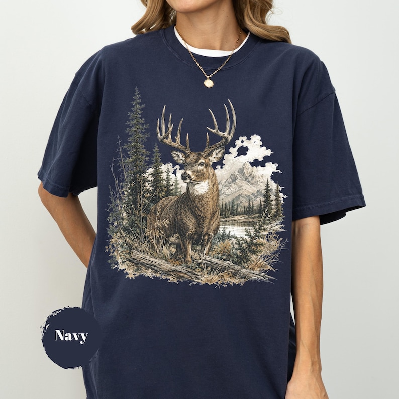 Vintage-Sweatshirt mit Hirschmotiv, Retro-T-Shirt im Western-Stil der 90er, Country-Girl-Kleidung, rustikales Wildtier-Shirt, Geschenkidee für die Jagdsaison Bild 9