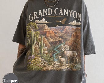 Vintage Grand Canyon T-Shirt, Comfort Colors Arizona Park Tee, Retro Travel Landscape Graphic Unisex Shirt, Adventure Gift National Park Top