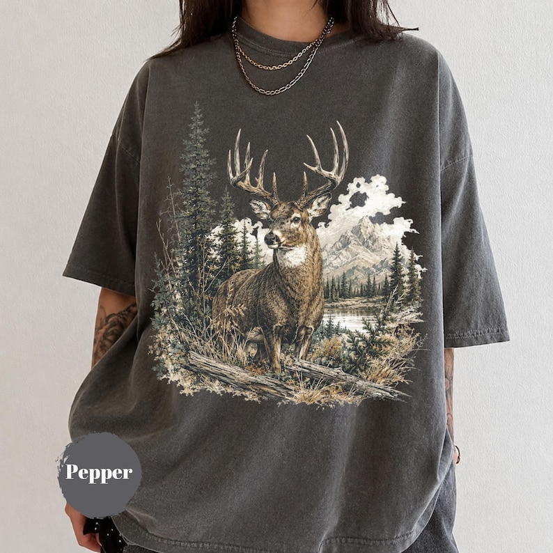 Vintage-Sweatshirt mit Hirschmotiv, Retro-T-Shirt im Western-Stil der 90er, Country-Girl-Kleidung, rustikales Wildtier-Shirt, Geschenkidee für die Jagdsaison Bild 8