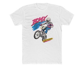 BMX Rider Illustration Tee | Retro Motocross Graphic Shirt