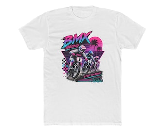 Retro BMX Racing Tee | 80s Neon Motocross Graphic Shirt