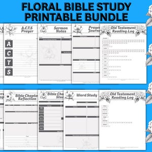 Bible Study planner, Prayer Journal Printable, Devotional Bundle, Soap Note, Acts Guide, Verse Mapping