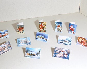 Dollhouse Christmas cards 12 pcs PDF kit