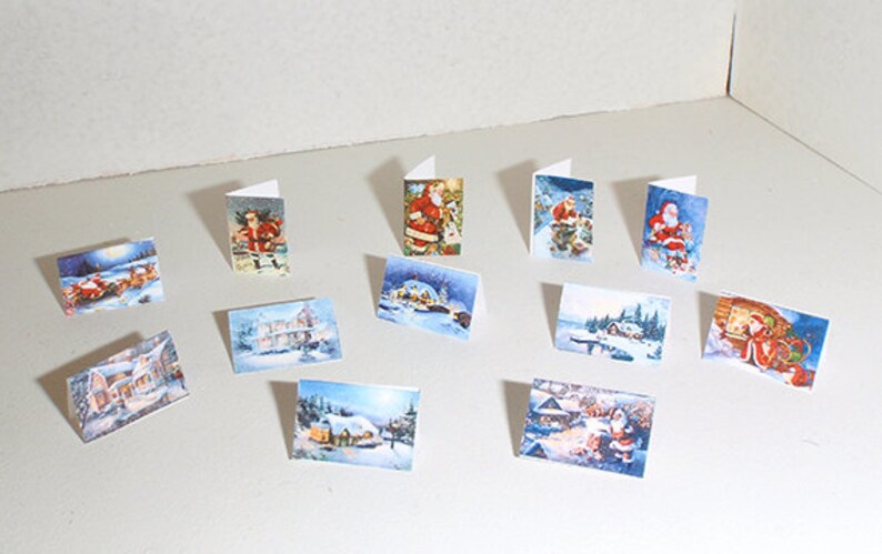 Dollhouse Christmas Cards 12 Pcs PDF Kit | Etsy