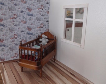 Dollhouse wallpaper forest friends  PDF 1:12 scale nursery/kids room