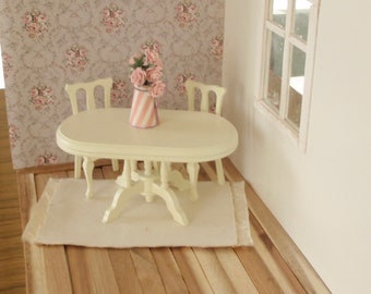 Dollhouse wallpaper old roses circles green background PDF 1:12 scale