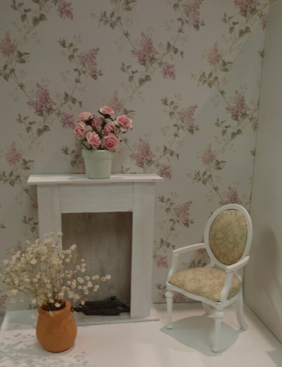 Dollhouse Wallpaper Hydrangea Syringa Pdf 1 12 Scale Etsy