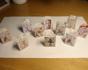 Dollhouse shopping bags PDF 10 pcs, 1:12 scale