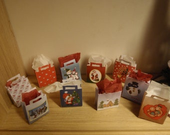 Dollhouse Christmas gift bags PDF set of 10 pcs