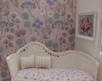 Dollhouse wallpaper different plants C modern mural PDF 1:12 scale