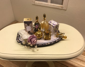 Dollhouse perfume tray set French style/victorian 1:12 scale