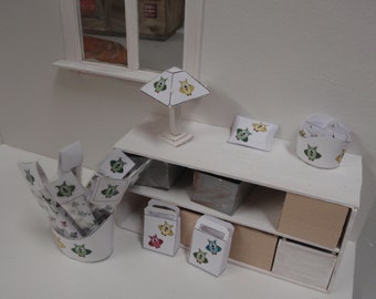 Dollhouse PDF toy shop owl displays lampshades cards gift boxes etc.