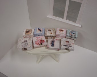 Dollhouse Victorian old boxes 9 different or 5 or 4 different