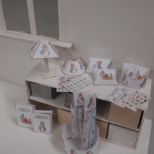 Puppenhaus Peter Hase PDF zeigt Lampenschirme Karten Geschenkeboxen usw. 1:12