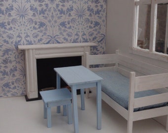 Dollhouse wallpaper Bluebell PDF 1:12 scale
