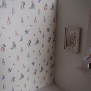 Puppenhaus Tapete Peter Rabbit PDF 1:12 Kinderzimmer