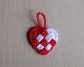 Christmas ornament PDF decoration heart crochet pattern
